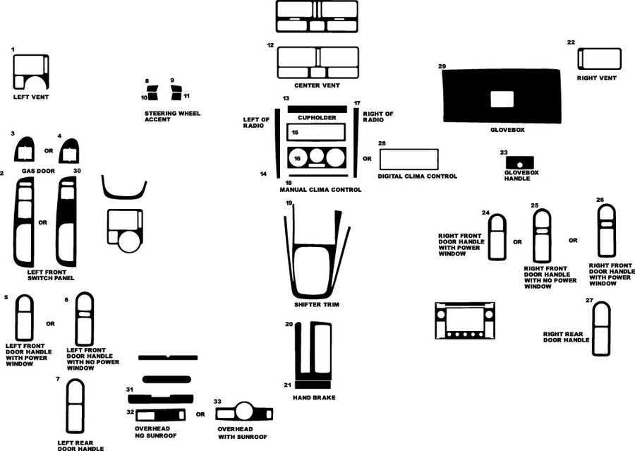 volkswagen golf 1999-2006 Dash Kit Diagram