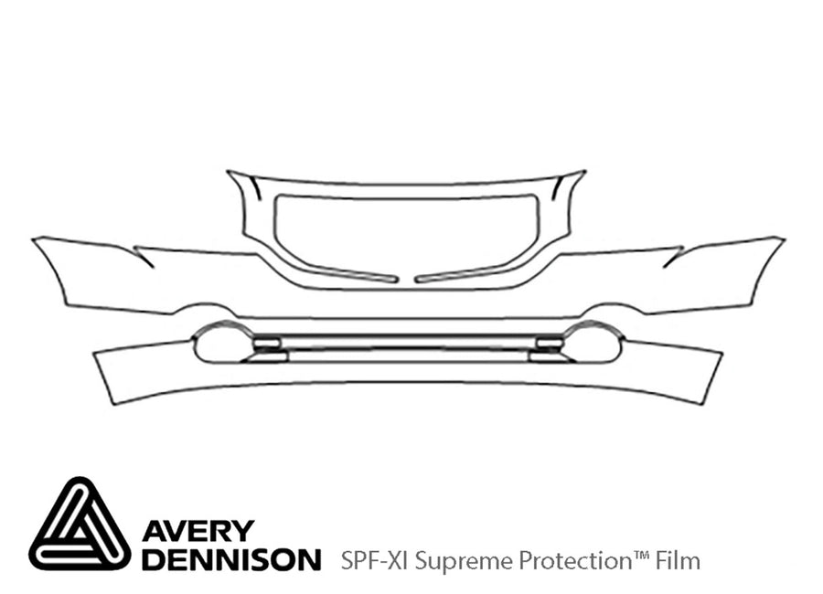 caliber Avery Dennison Clear Bra Bumper Precut PPF Diagram