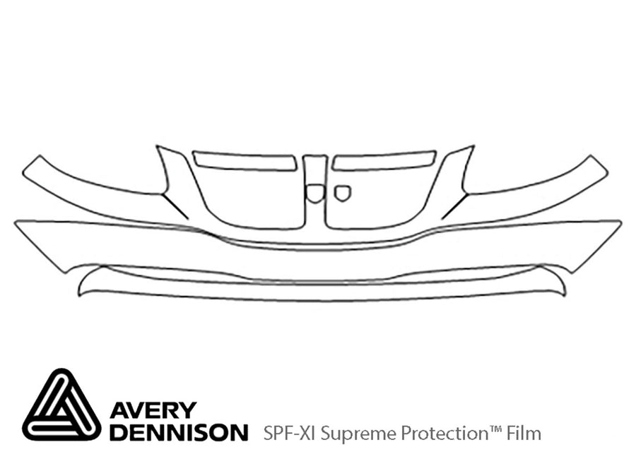 caravan Avery Dennison Clear Bra Bumper Precut PPF Diagram