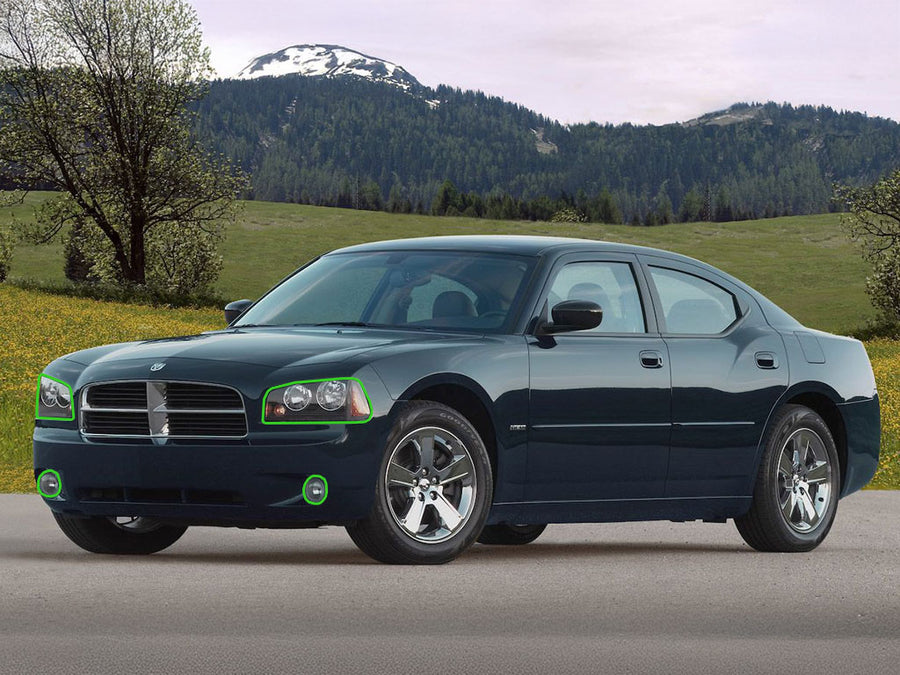dodge charger 2006-2010 Headlight Protection Installation Location