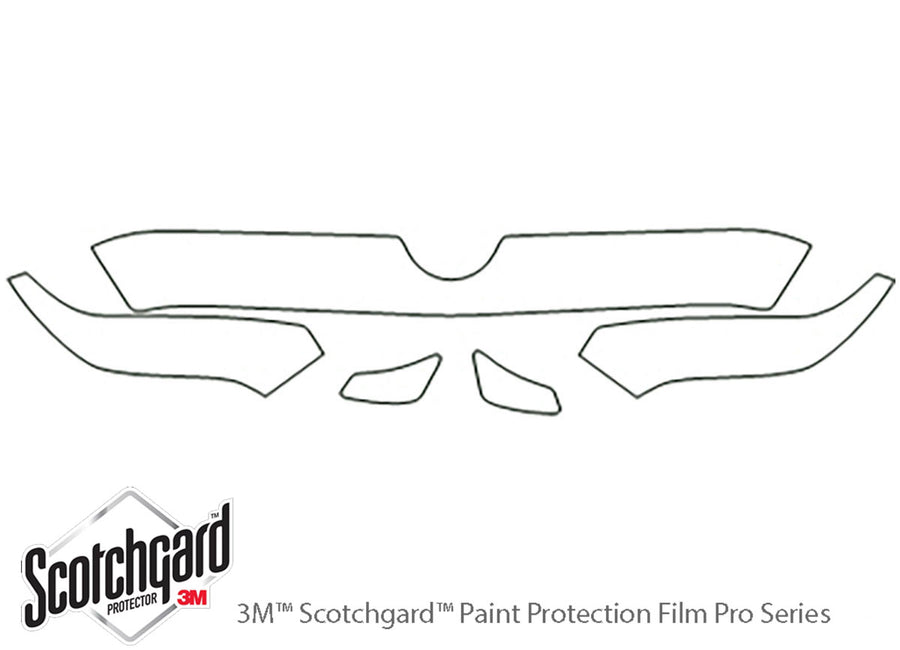 dakota 3M Clear Bra Hood Precut PPF Diagram
