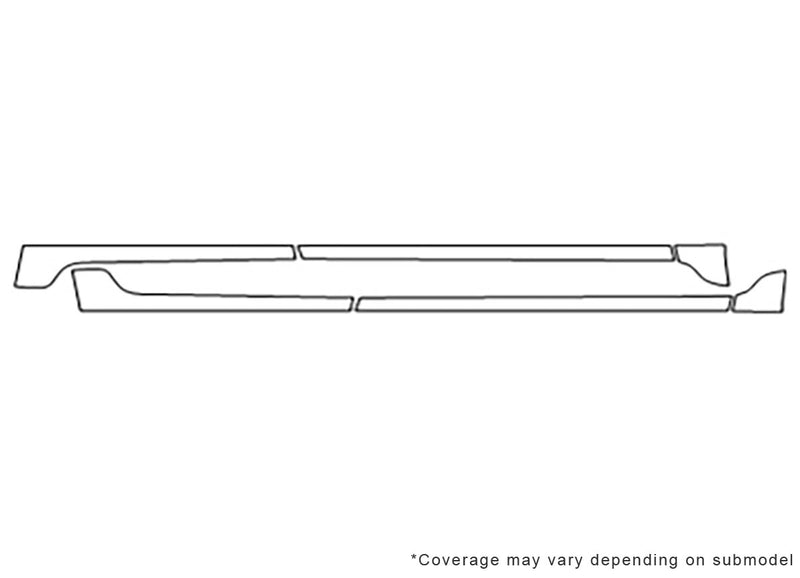 durango Avery Dennison Clear Bra Door Cup Precut PPF Diagram
