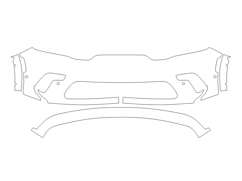 durango Avery Dennison Clear Bra Bumper Precut PPF Diagram