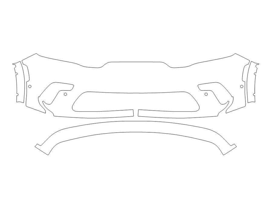 durango Avery Dennison Clear Bra Bumper Precut PPF Diagram
