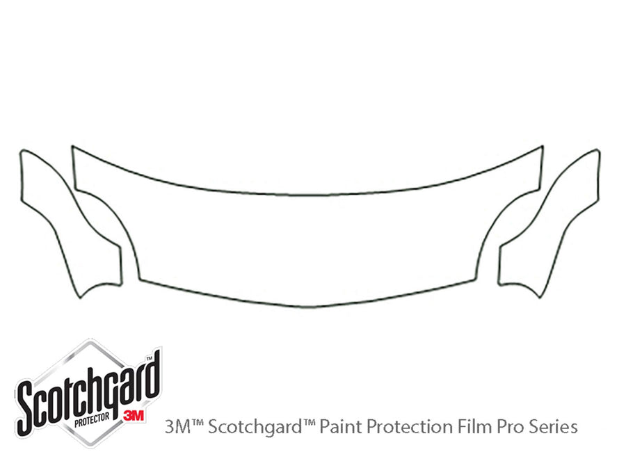 neon 3M Clear Bra Hood Precut PPF Diagram