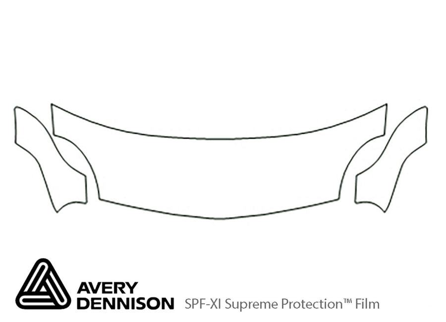 neon Avery Dennison Clear Bra Hood Precut PPF Diagram