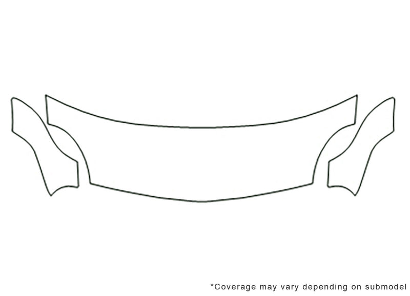 neon 3M Clear Bra Hood Precut PPF Diagram