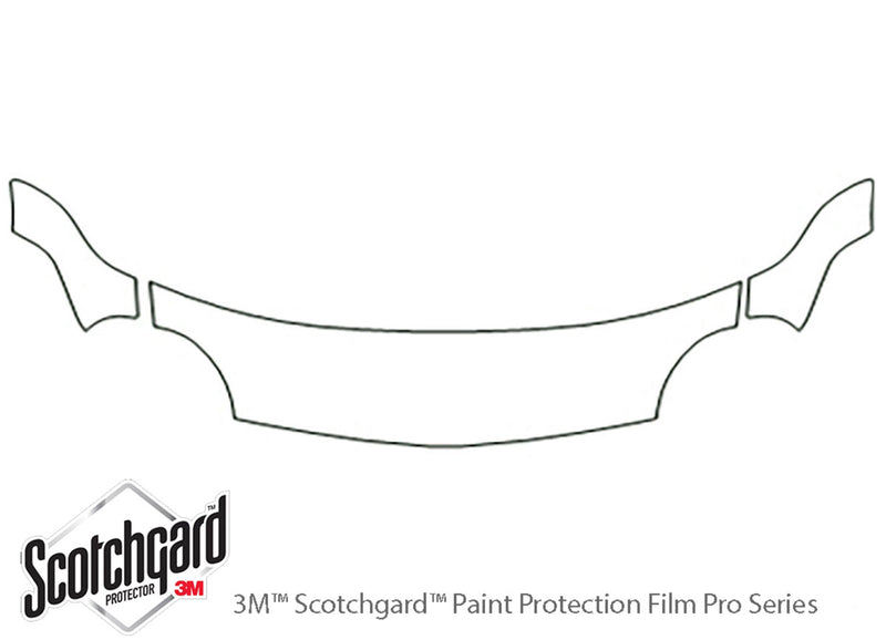 neon 3M Clear Bra Hood Precut PPF Diagram