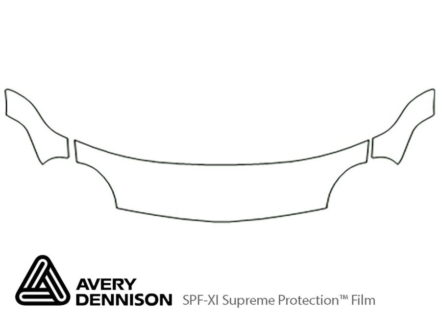 neon Avery Dennison Clear Bra Hood Precut PPF Diagram