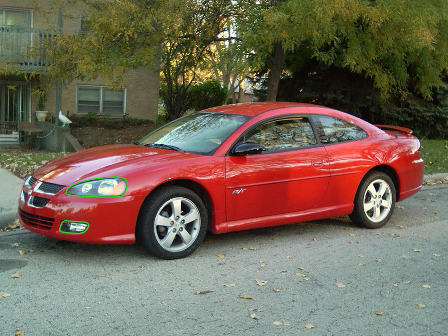 dodge stratus 2003-2005 (coupe) Headlight Protection Installation Location