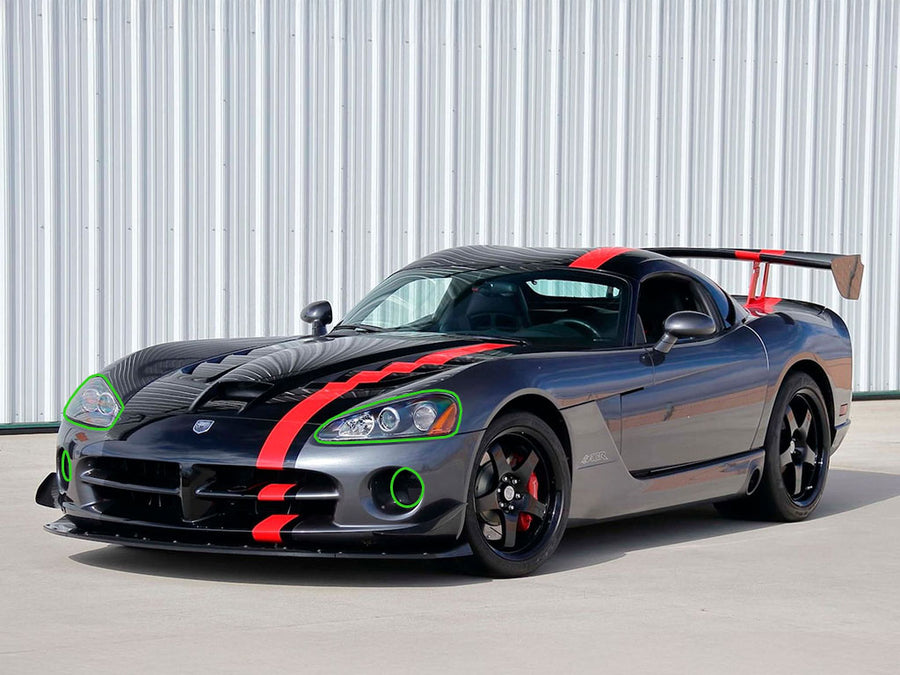 dodge viper 2003-2010 Headlight Protection Installation Location