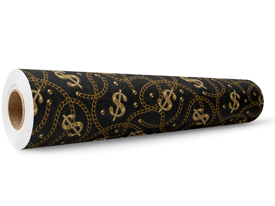 Dollar Bills Bling Wrap Film Wholesale Roll~Rwraps Series 914 Digitally Printed Vinyl Roll~5