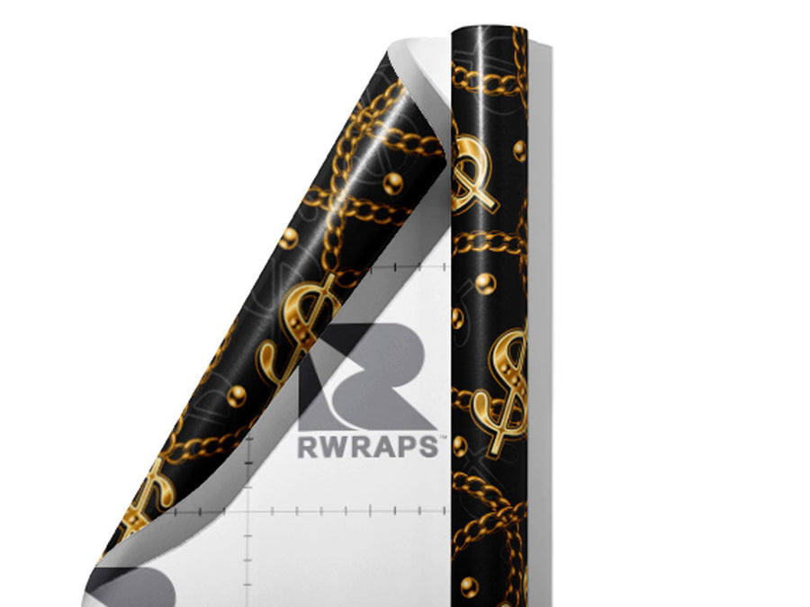Dollar Bills Bling Wrap Film Sheets~Rwraps Series 914 Dollar Bills Bling Scrolled Sheet~3
