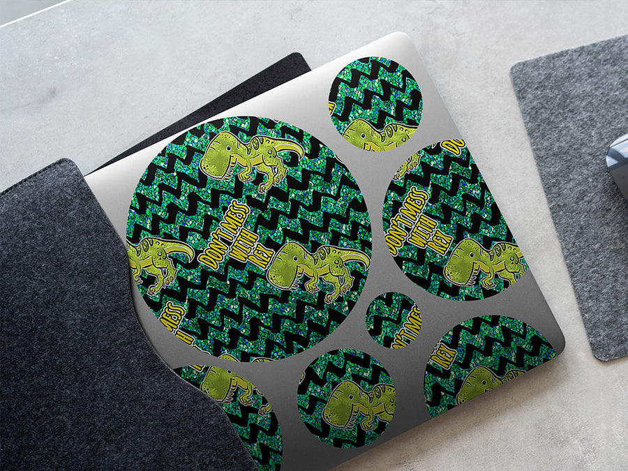 dont mess dinosaur DIY Laptop Stickers