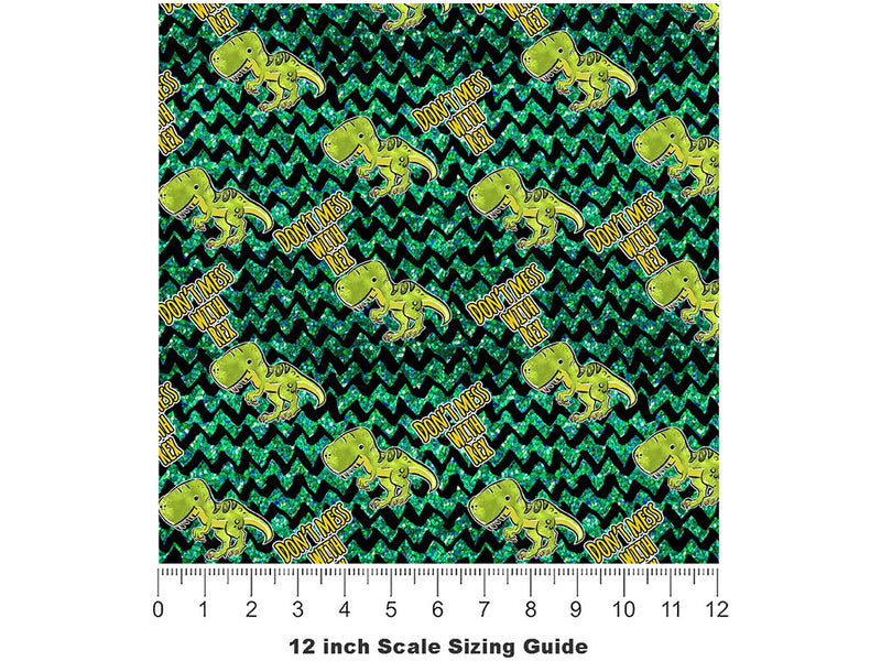 Dont Mess Dinosaur Vinyl Film Pattern Size 12 inch Scale~Rwraps Dont Mess Dinosaur Sizing Chart~2