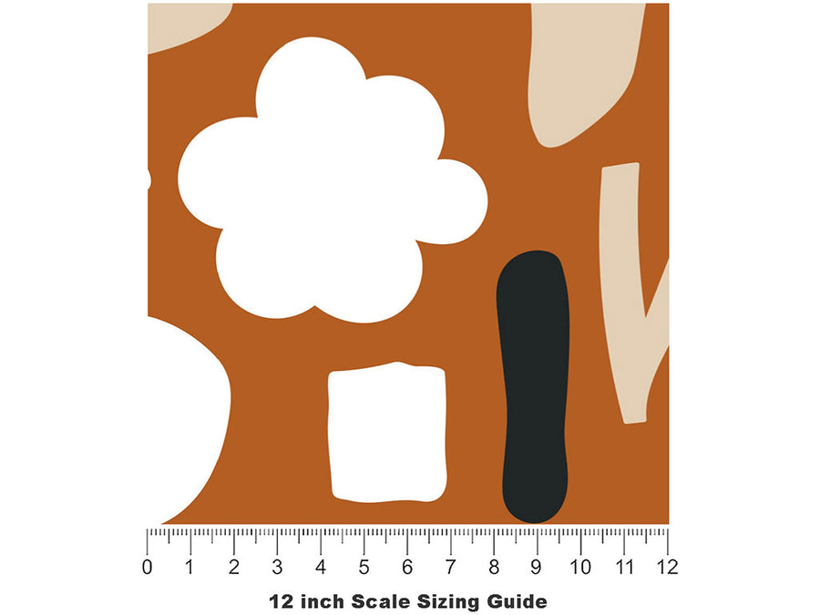 Dooby Doo Abstract Vinyl Film Pattern Size 12 inch Scale~Rwraps Dooby Doo Abstract Sizing Chart~2