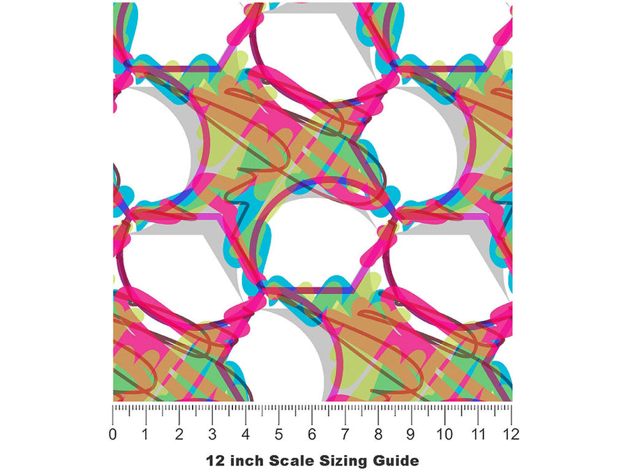 Double Helix Abstract Vinyl Film Pattern Size 12 inch Scale~Rwraps Double Helix Abstract Sizing Chart~2
