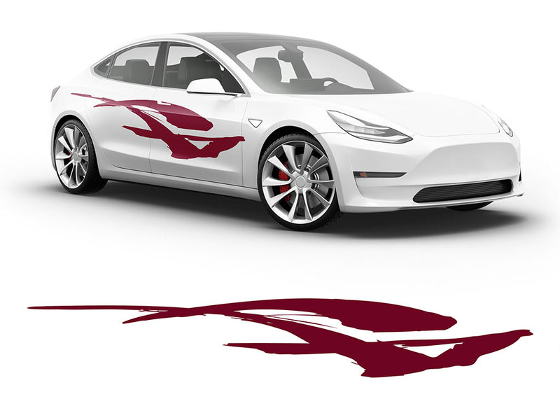 3M Burgundy Dove Body Graphic~Full Side Auto Decal Kit~0