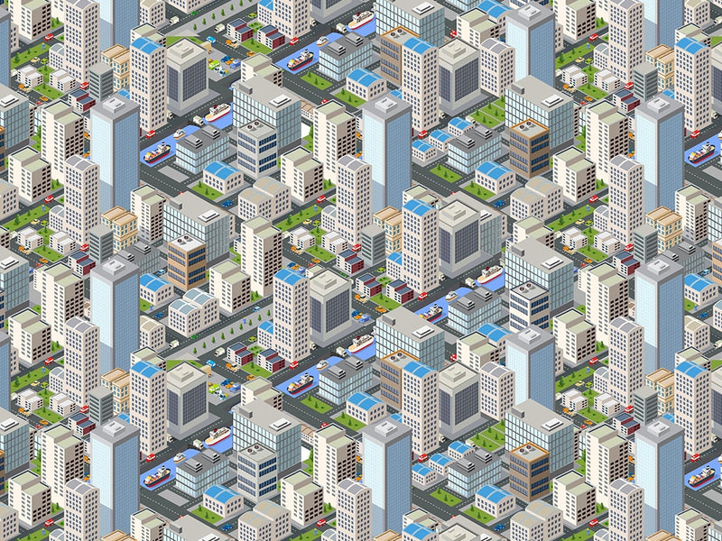Downtown Cityscape Vinyl Wrap Pattern~Rwraps Series 914 Digitally Printed Vinyl Wrap~0