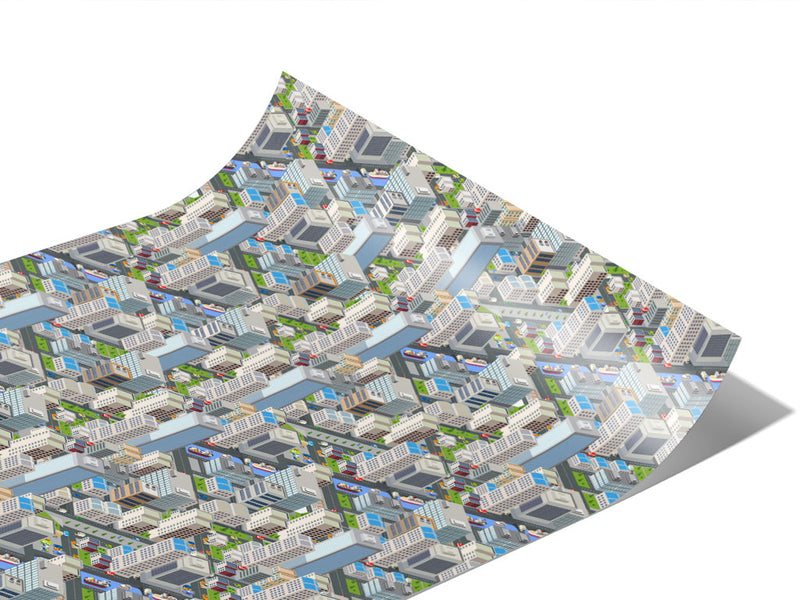 Downtown Cityscape Vinyl Wraps~Rwraps Series 914 Digitally Printed Vinyl Wrap~1