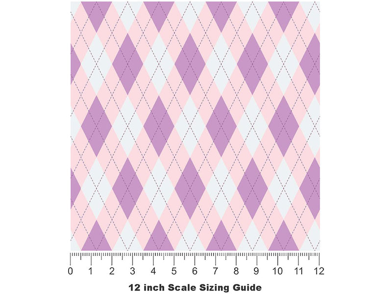 Downtrodden Thistle Argyle Vinyl Film Pattern Size 12 inch Scale~Rwraps Downtrodden Thistle Argyle Sizing Chart~2
