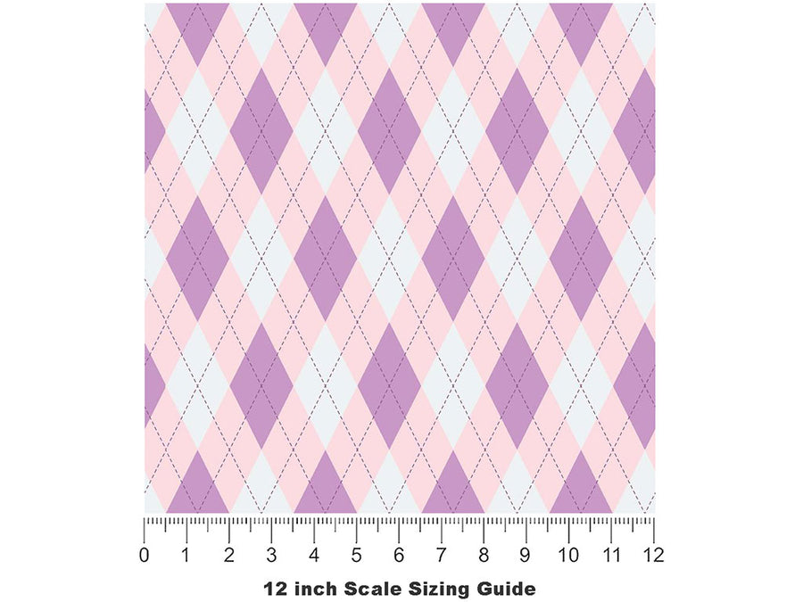 Downtrodden Thistle Argyle Vinyl Film Pattern Size 12 inch Scale~Rwraps Downtrodden Thistle Argyle Sizing Chart~2