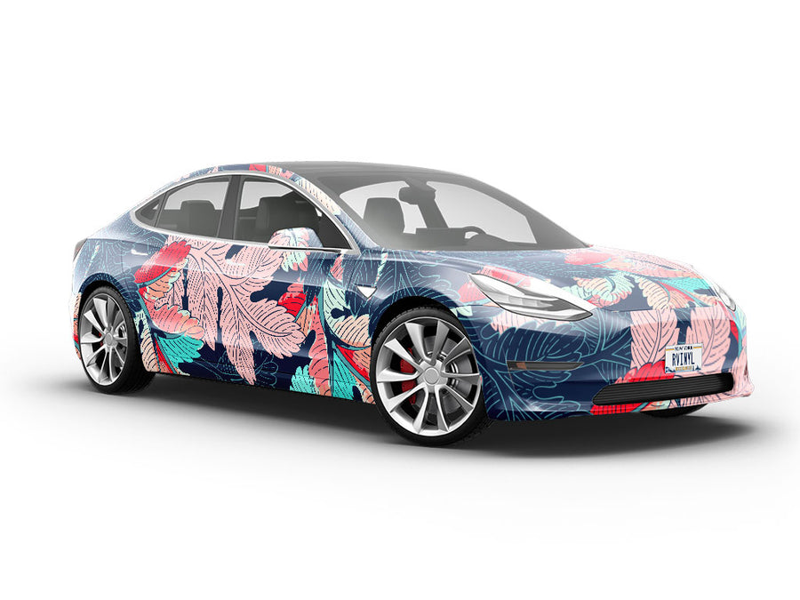 Dreamy Foliage Floral Vehicle Vinyl Wrap