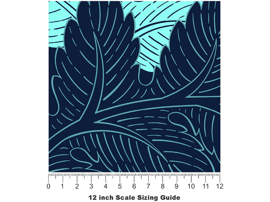Dreamy Foliage Floral Vinyl Film Pattern Size 12 inch Scale~Rwraps Dreamy Foliage Floral Sizing Chart~2