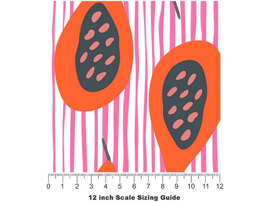 Dripping Juice Fruit Vinyl Film Pattern Size 12 inch Scale~Rwraps Dripping Juice Fruit Sizing Chart~2