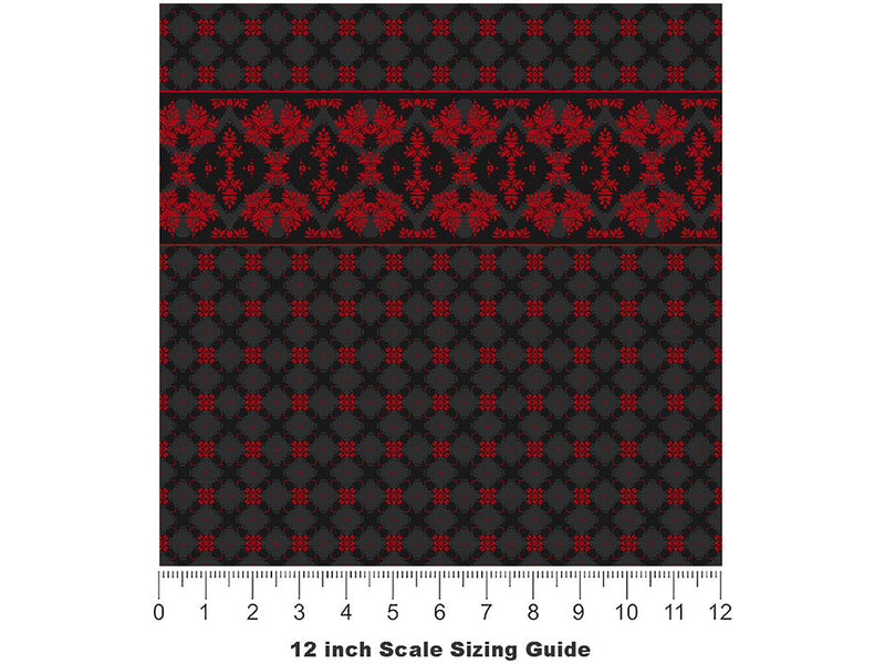 Dual Personality Gothic Vinyl Film Pattern Size 12 inch Scale~Rwraps Dual Personality Gothic Sizing Chart~2