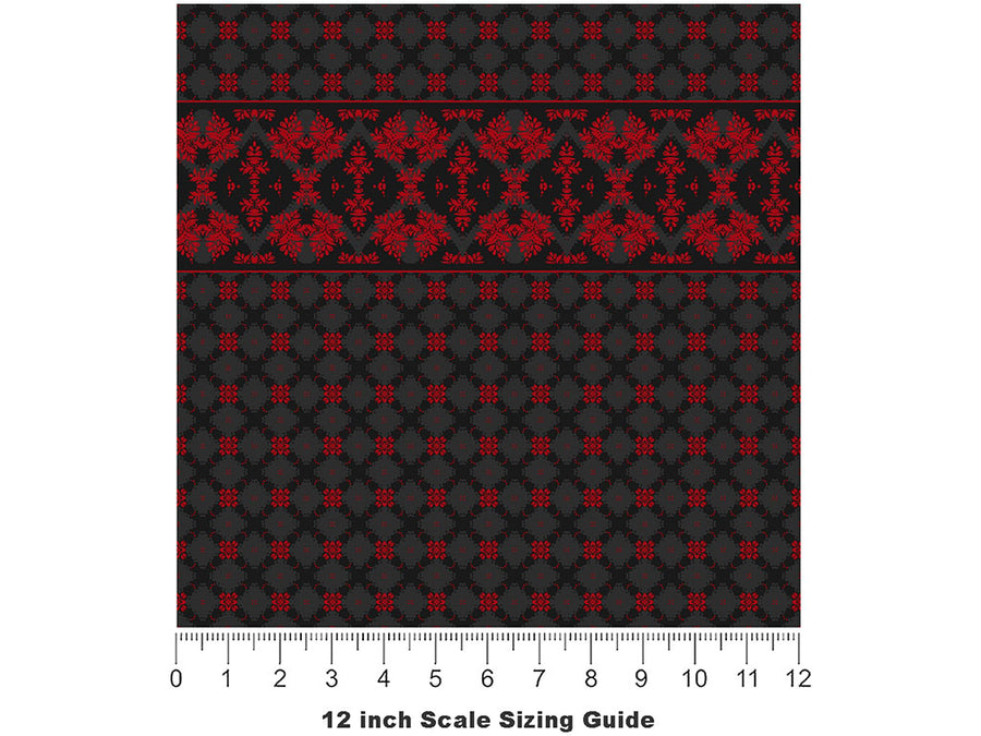 Dual Personality Gothic Vinyl Film Pattern Size 12 inch Scale~Rwraps Dual Personality Gothic Sizing Chart~2