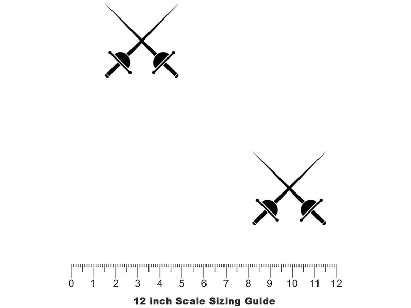 Dual Rapiers Sport Vinyl Film Pattern Size 12 inch Scale~Rwraps Dual Rapiers Sport Sizing Chart~2