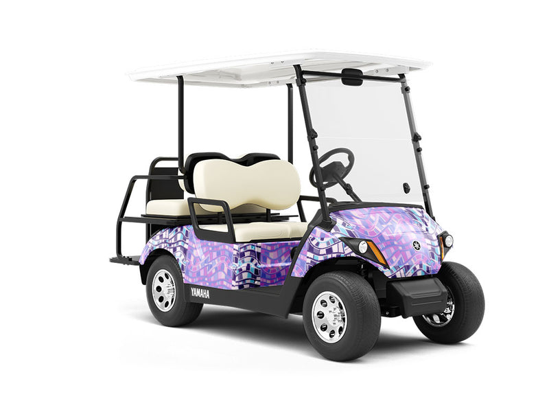 Dueling Rivers Art Deco Wrapped Golf Cart