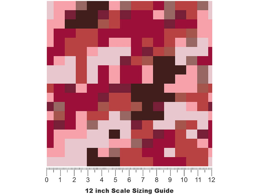 Dusk or Dawn Pixel Vinyl Film Pattern Size 12 inch Scale~Rwraps Dusk or Dawn Pixel Sizing Chart~2