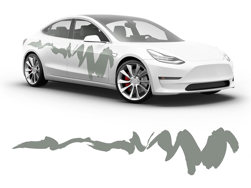 3M Light Gray Dynasty Body Graphic~Full Side Auto Decal Kit~0