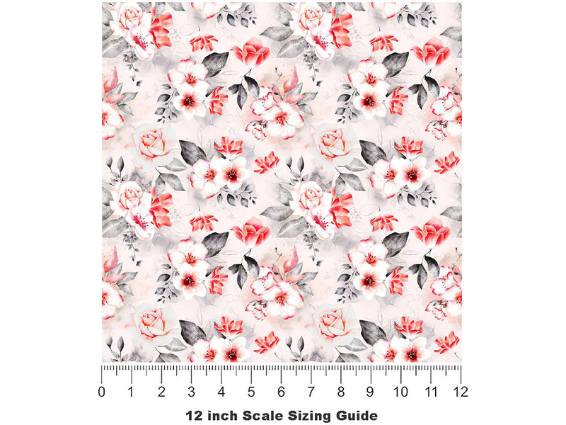 Earnest Carnation Floral Vinyl Film Pattern Size 12 inch Scale~Rwraps Earnest Carnation Floral Sizing Chart~2