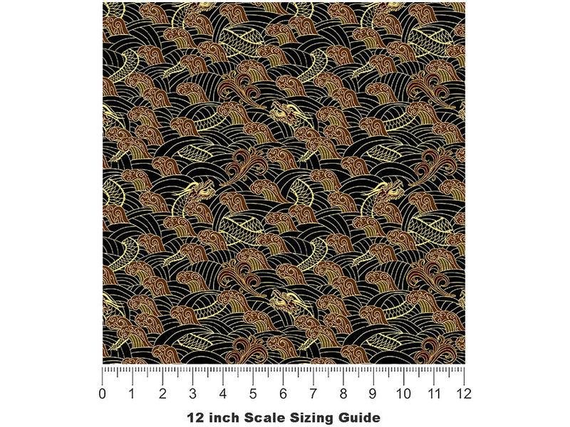 Earth Wyrms Fantasy Vinyl Film Pattern Size 12 inch Scale~Rwraps Earth Wyrms Fantasy Sizing Chart~2