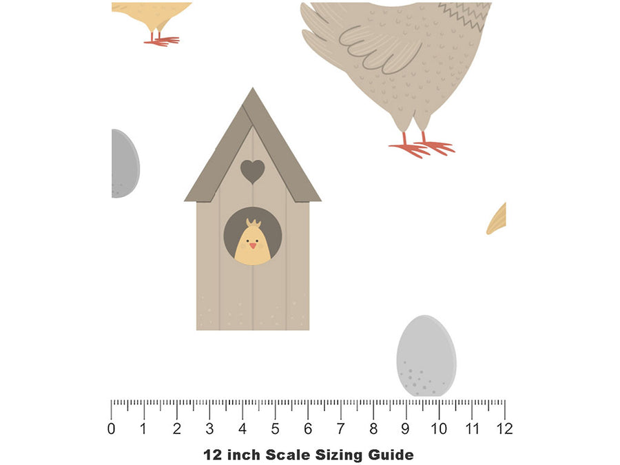Egg Production Birds Vinyl Film Pattern Size 12 inch Scale~Rwraps Egg Production Birds Sizing Chart~2