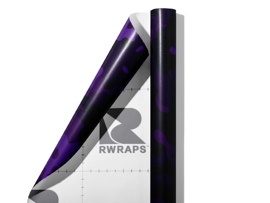Eggplant Flecktarn Camouflage Wrap Film Sheets~Rwraps Series 914 Eggplant Flecktarn Camouflage Scrolled Sheet~3
