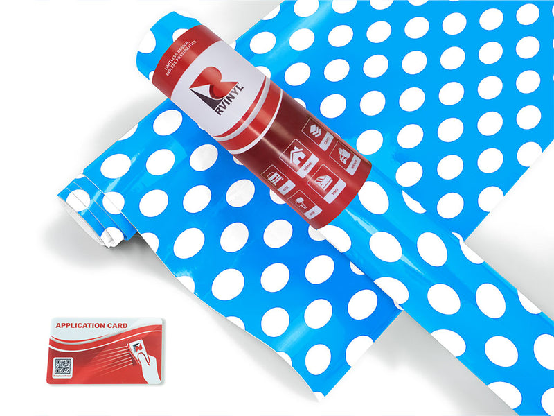 electric blue polka dot Craft Vinyl Roll