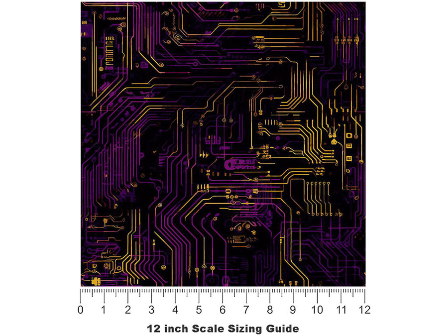 Electric Current Technology Vinyl Film Pattern Size 12 inch Scale~Rwraps Electric Current Technology Sizing Chart~3