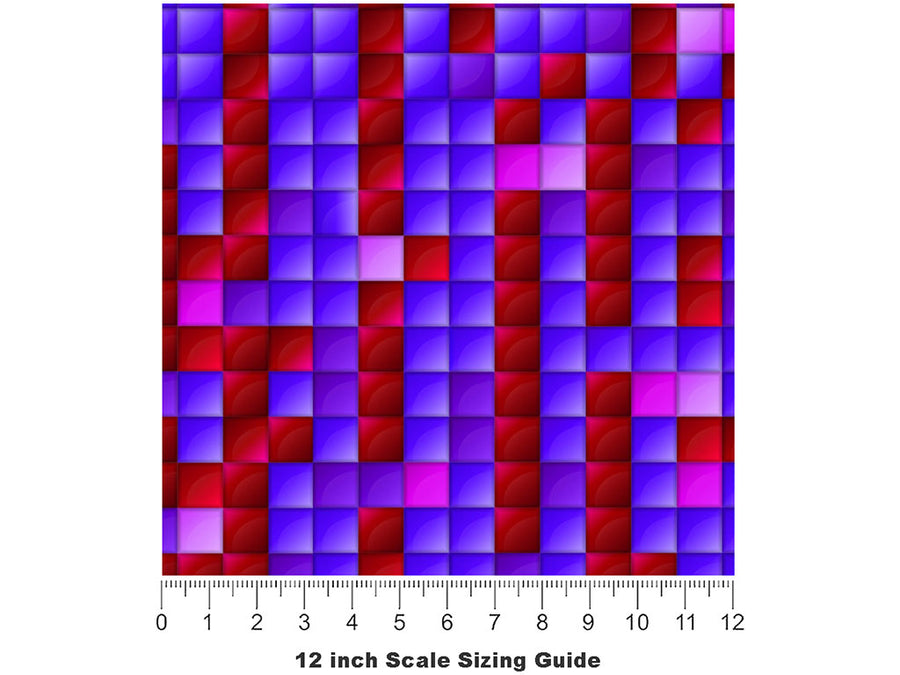 Electric Currents Mosaic Vinyl Film Pattern Size 12 inch Scale~Rwraps Electric Currents Mosaic Sizing Chart~2