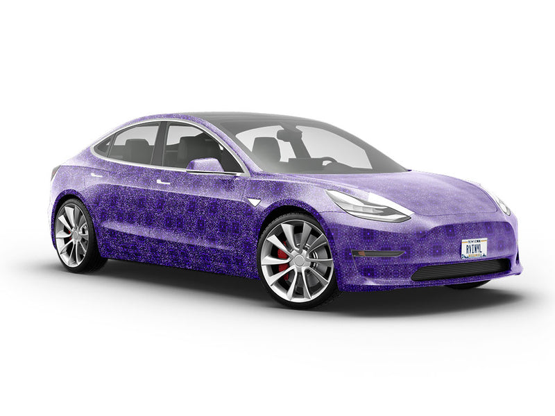 Electric Indigo Mosaic Vehicle Vinyl Wrap