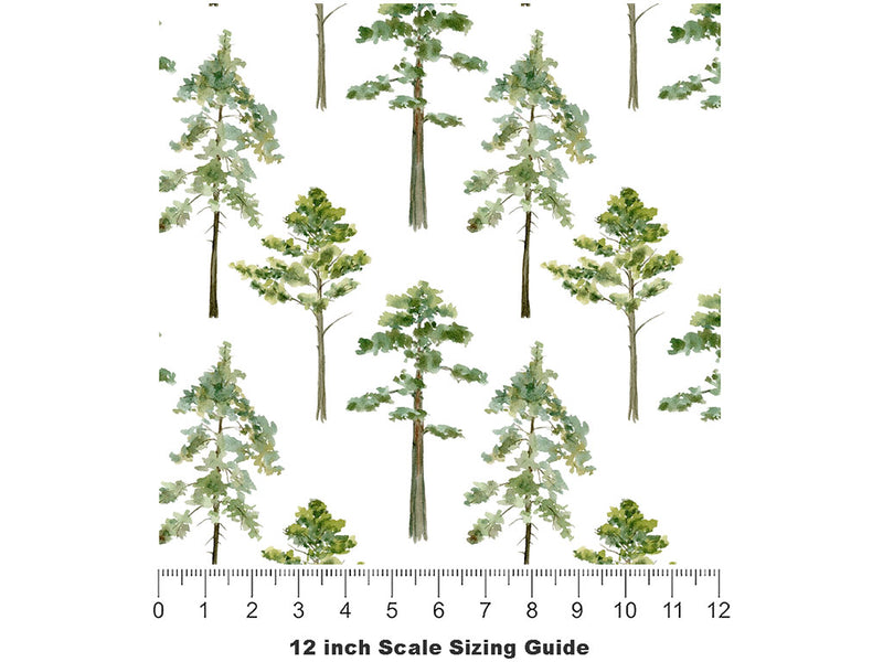 Elegant Evergreens Camping Vinyl Film Pattern Size 12 inch Scale~Rwraps Elegant Evergreens Camping Sizing Chart~2