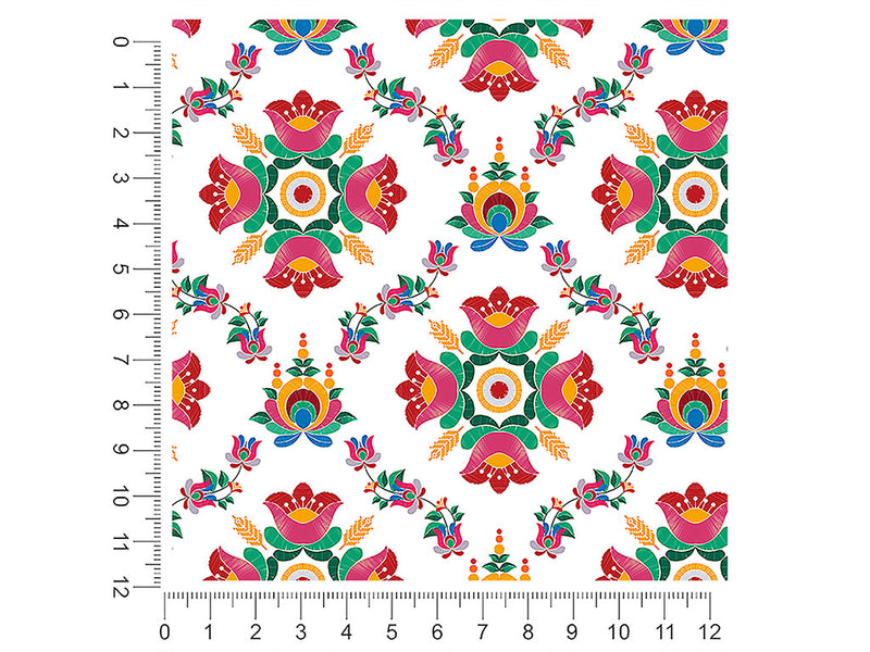 embroidered tulips mandala 1ft x 1ft Craft Sheets