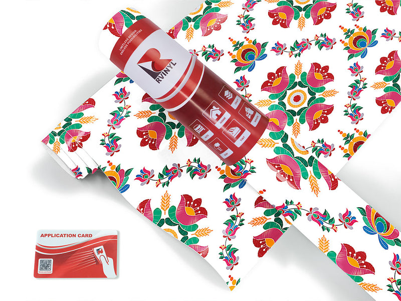 embroidered tulips mandala Craft Vinyl Roll