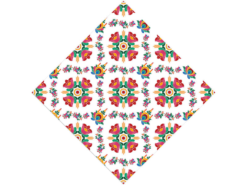 Embroidered Tulips Mandala Vinyl Wrap Pattern