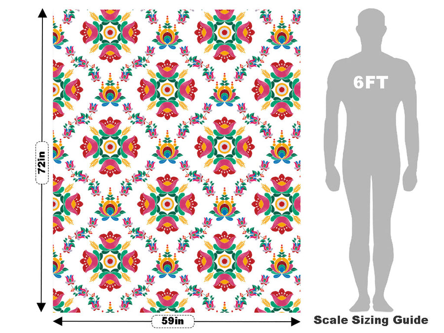 Embroidered Tulips Mandala Vehicle Wrap Scale~Rwraps Series 914 Embroidered Tulips Mandala Measurements~1