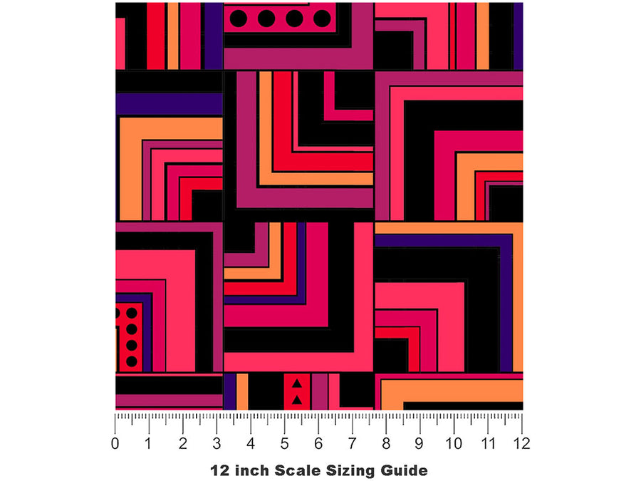 Endless Agitation Art Deco Vinyl Film Pattern Size 12 inch Scale~Rwraps Endless Agitation Art Deco Sizing Chart~2