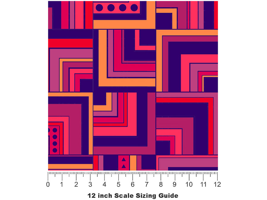 Endless Fun Art Deco Vinyl Film Pattern Size 12 inch Scale~Rwraps Endless Fun Art Deco Sizing Chart~2